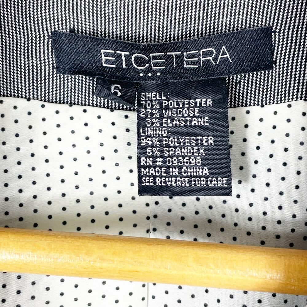 Etcetera Women's Gray Micro Pin Stripe Suit Blazer Jacket 6 Career Professional - Picture 3 of 5
